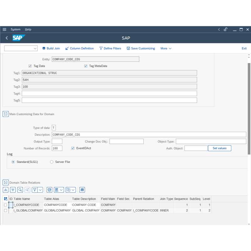Company Code by CDS VIEWS