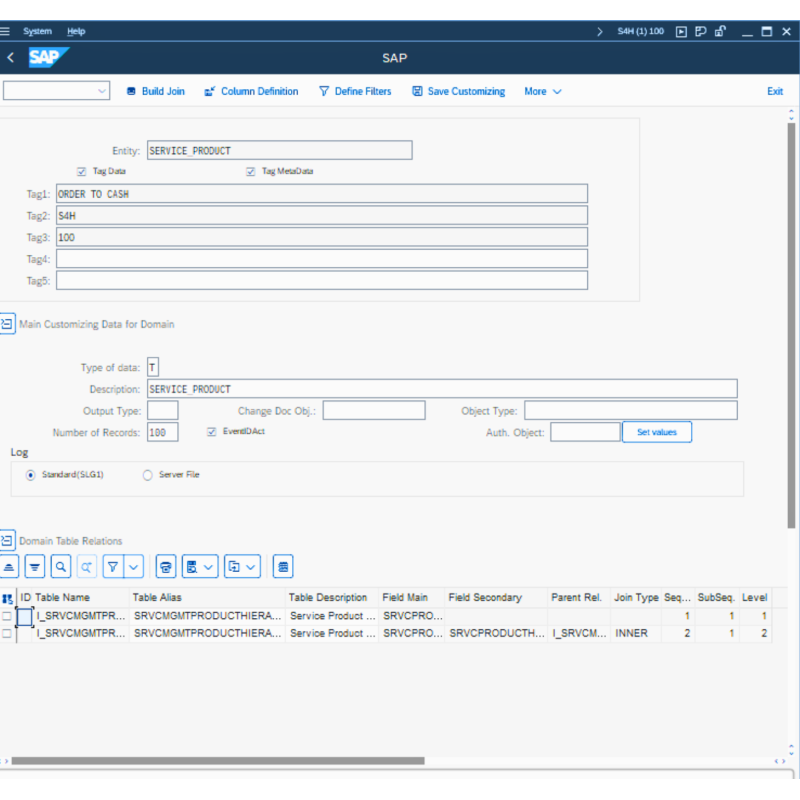 Service Product​ by CDS View