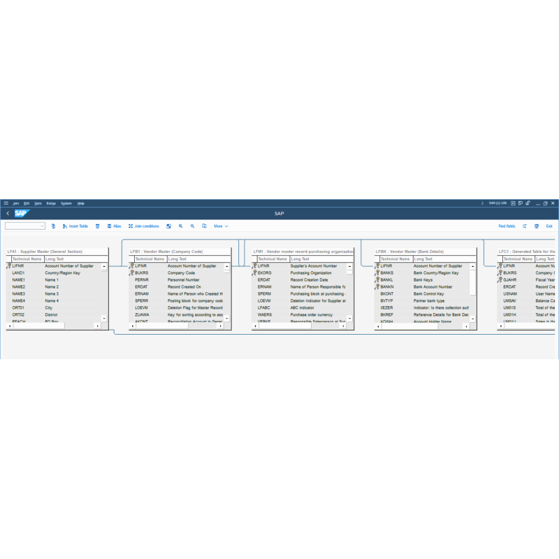 Vendor Master by Tables