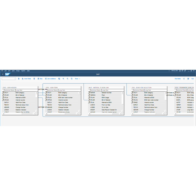 Bill of Material by Tables