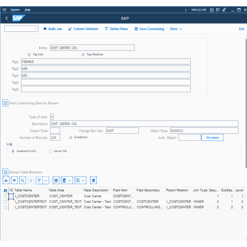 Cost Center by CDS VIEWS