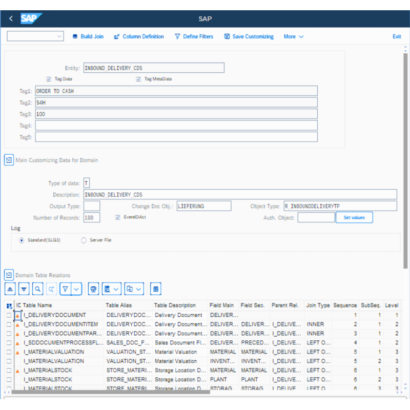 Inbound Delivery by CDS VIEWS