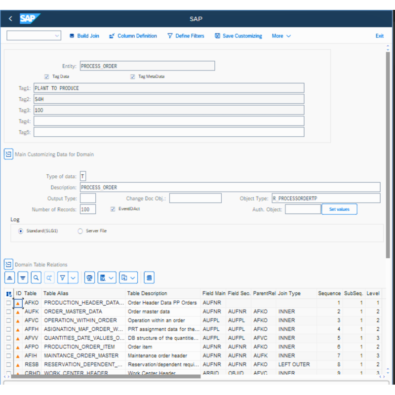Process Order by Tables