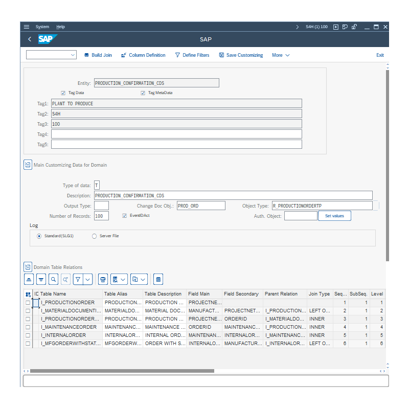 Production Confirmation by CDS VIEWS