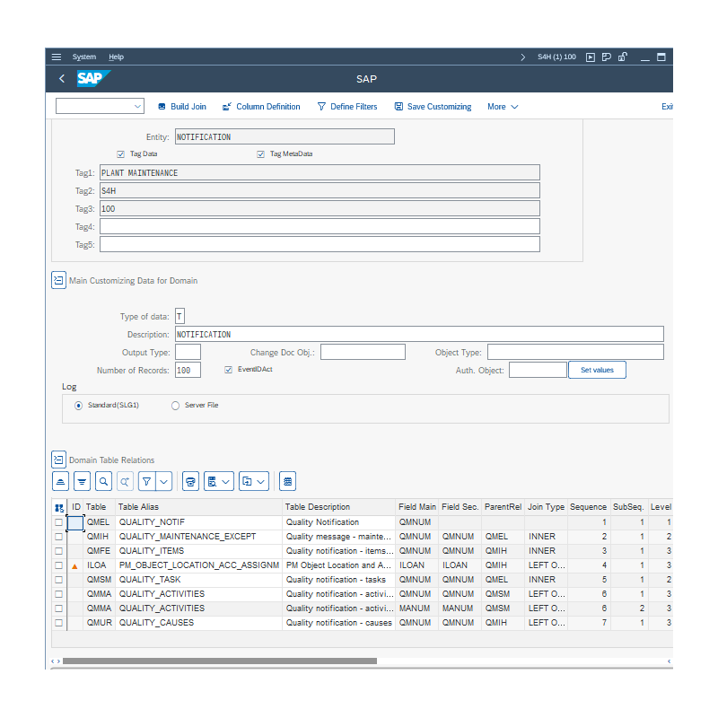 Notification by Tables