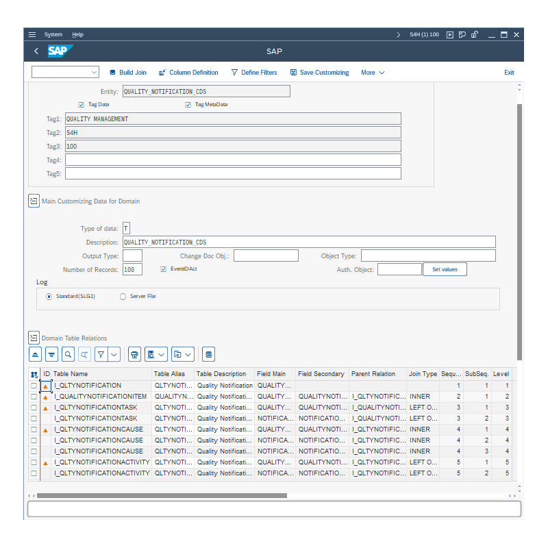 Quality Notification by CDS VIEWS
