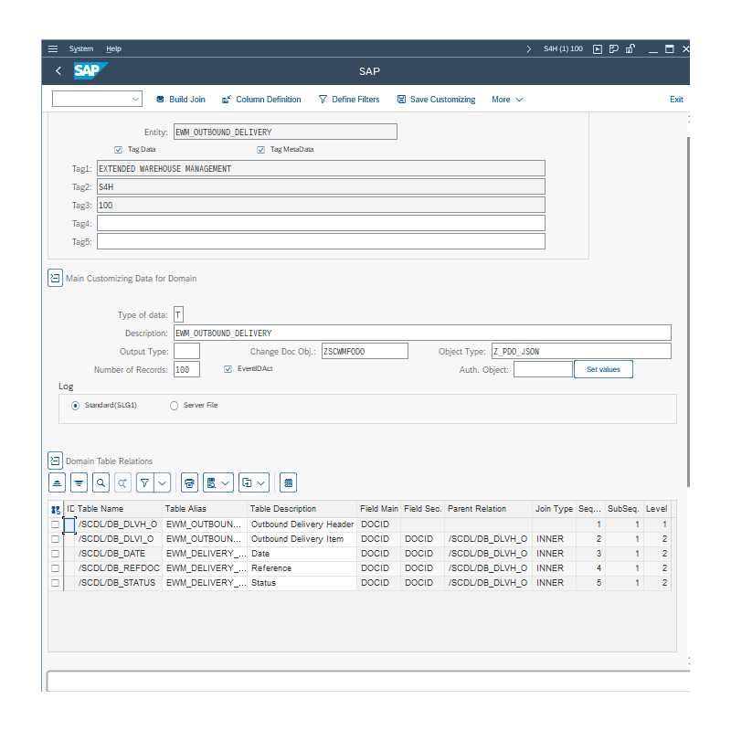 EWM Outbound Delivery by Tables