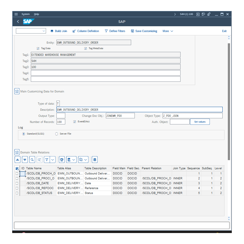 EWM Outbound Delivery Order by Tables