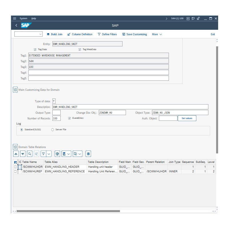 EWM Resource by Tables