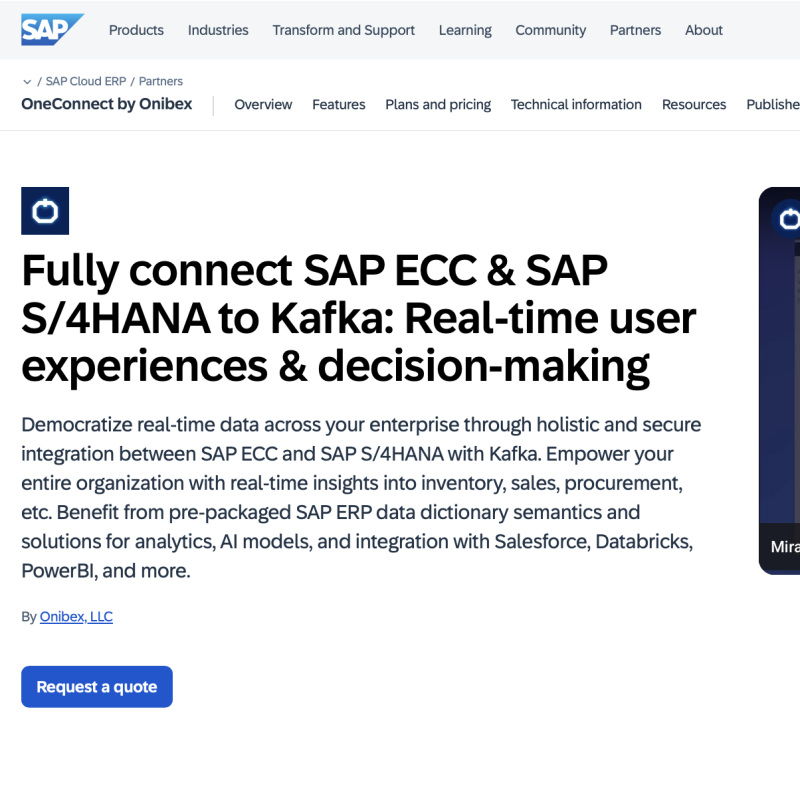 One Connect for SAP