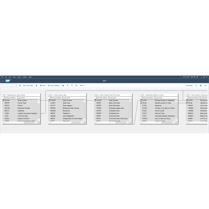 Maintenance Order by Tables