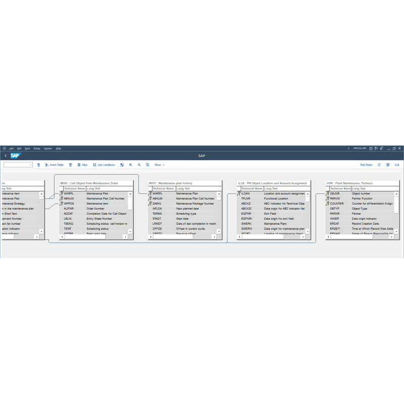 Maintenance Event Builder by Tables