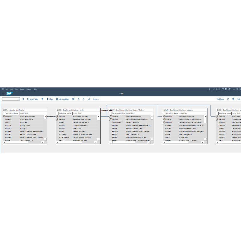 Quality Notification by Tables