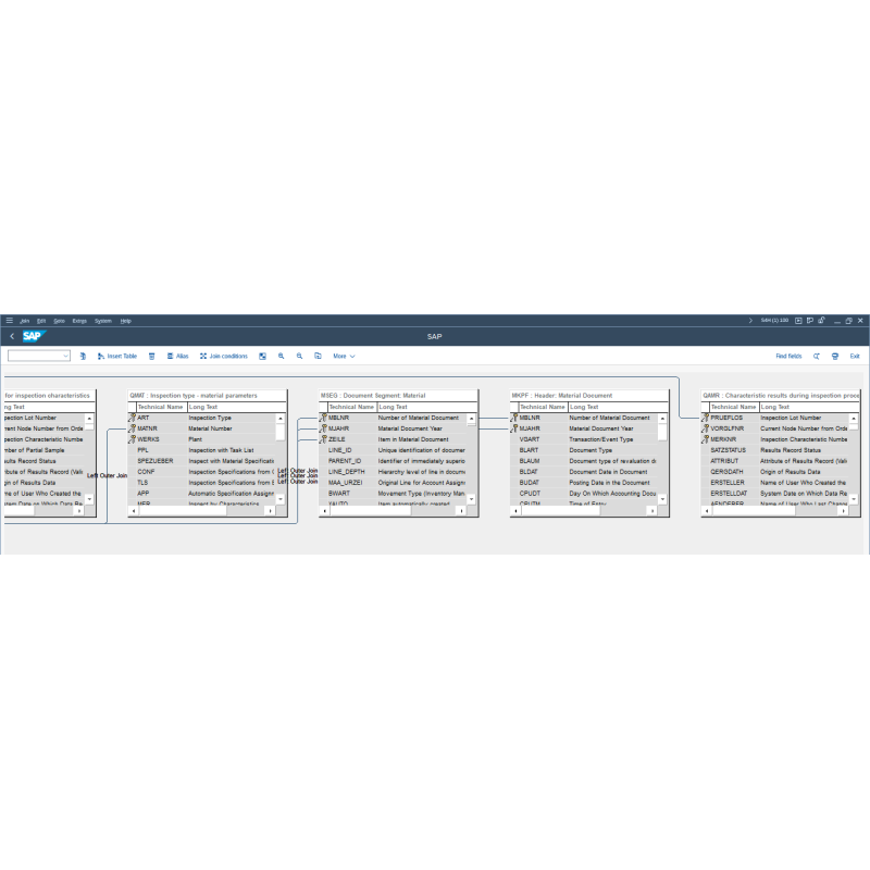 Inspection Lot by Tables