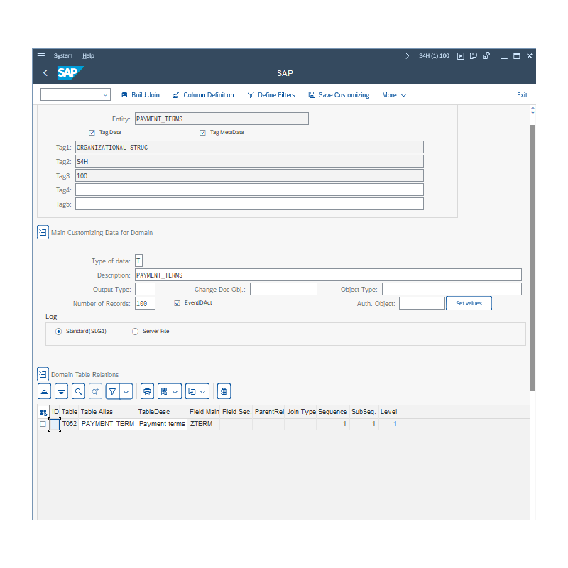 Payment Terms by Tables