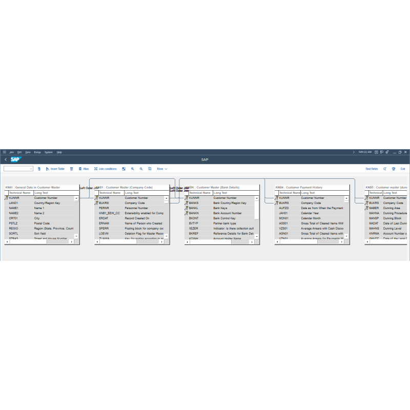 Customer Master Financial by Tables