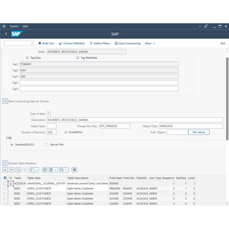 Account Receivable S4HANA by Tables