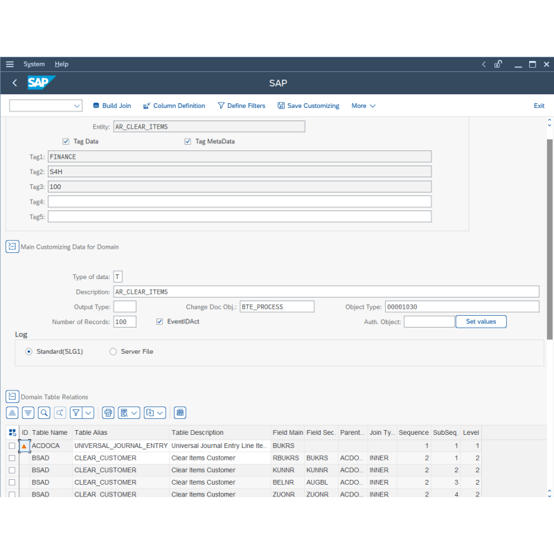 Account Receivable Clear Items by Tables